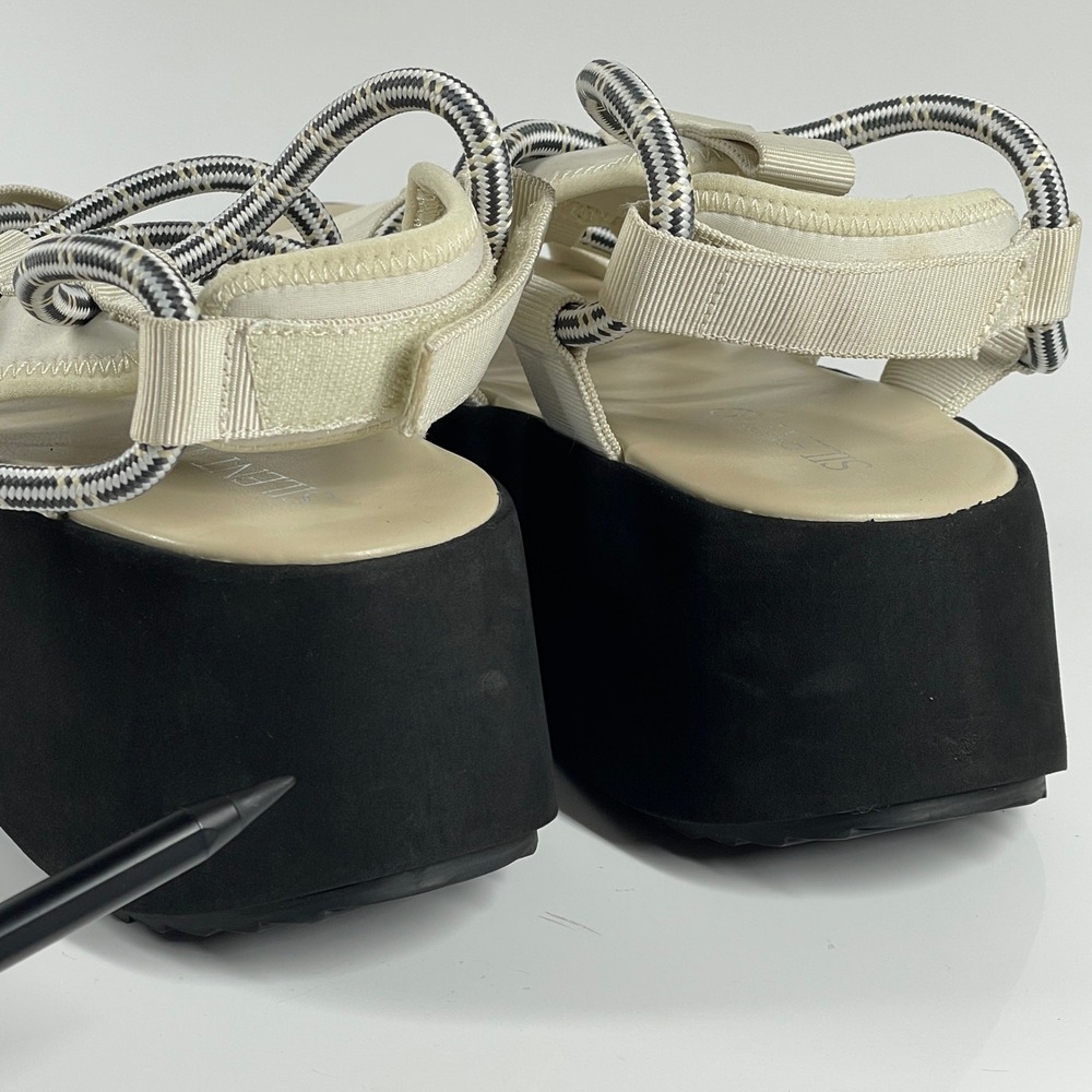 Sz 9 Anthropologie Trendy Silent D Platform Sporty Wedge y2k Strappy Sandals - Picture 5 of 15